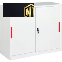 Tủ sắt sơn tĩnh điện màu trắng S26, tay nắm âm màu cam TU118SD
